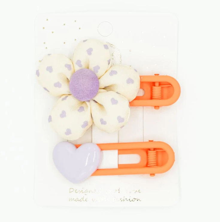 Miki Miette Fabric Flower Hair Clip Set - Assorted Colors