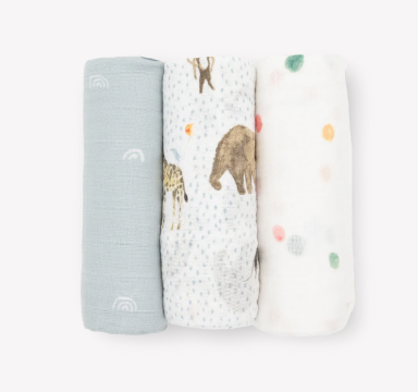 Little Unicorn Cotton Muslin Swaddle Blanket - 3 pack - Party Animals