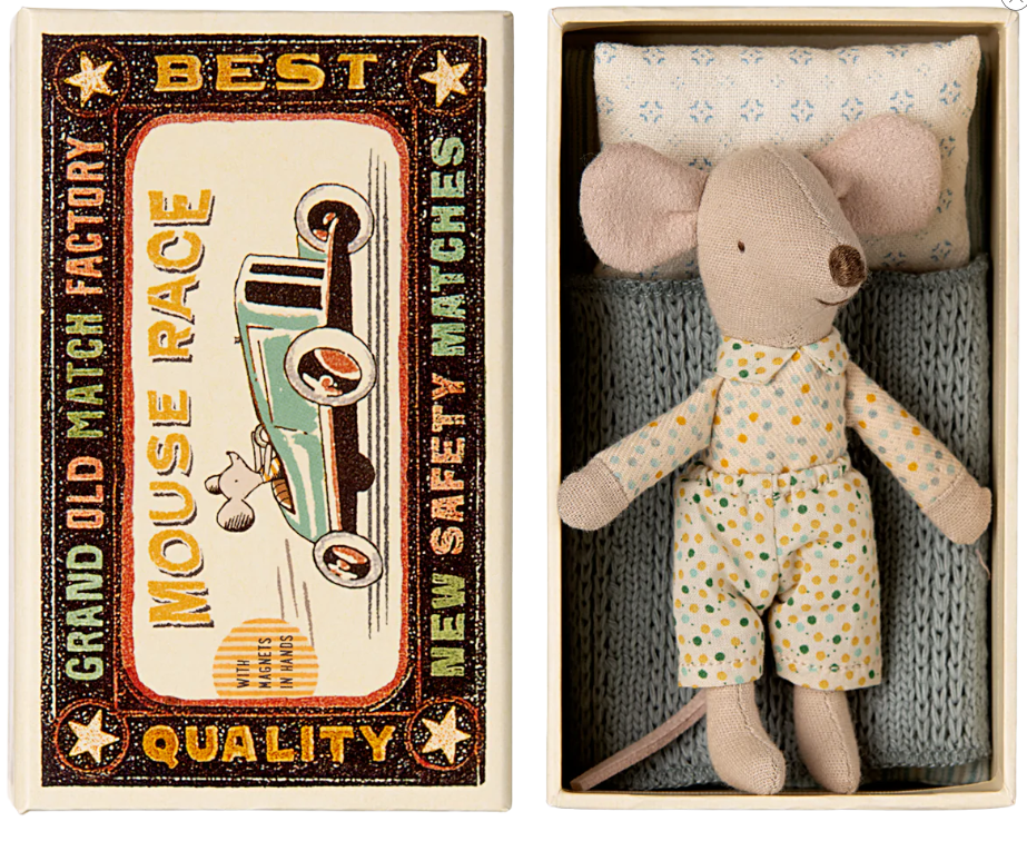 Little brother mouse in matchbox