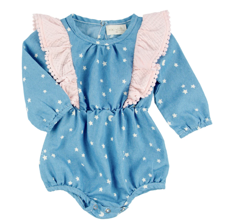 Miki Miette Ingrid Bubble Romper Nordic Sky