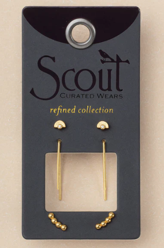 Scout Curated Wears - Refined Earring - Venus Stud Trio - Gold