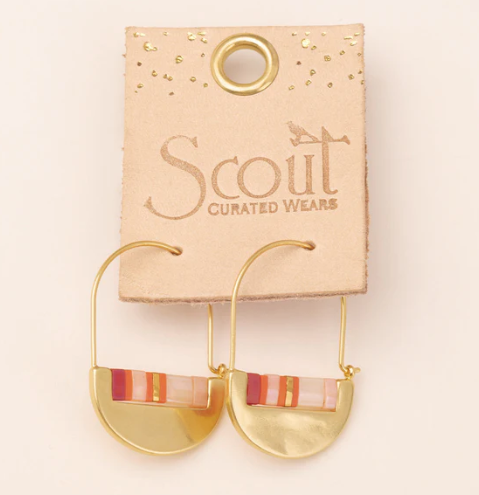 Scout Good Karma Miyuki Crescent Hoop - Pink/Multi/Gold