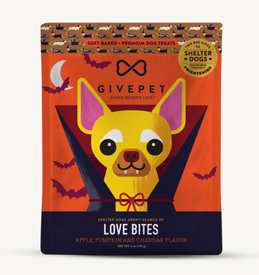 GIVEPET LOVE BITES TREATS - 11OZ BAG DOG TREATS