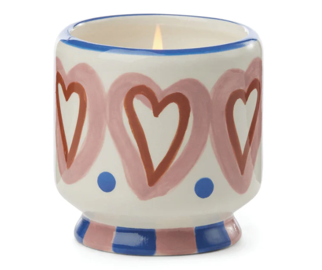 Paddywax A Dopo 8 oz Handpainted "Hearts" Ceramic - Rosewood Vanilla