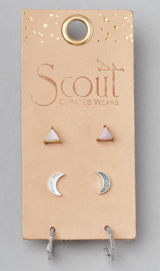 Scout Ella Stud Trio - Rose Quartz/Silver