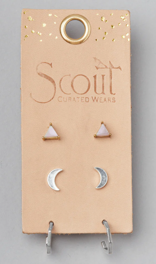 Ella Stud Trio - Rose Quartz/Silver