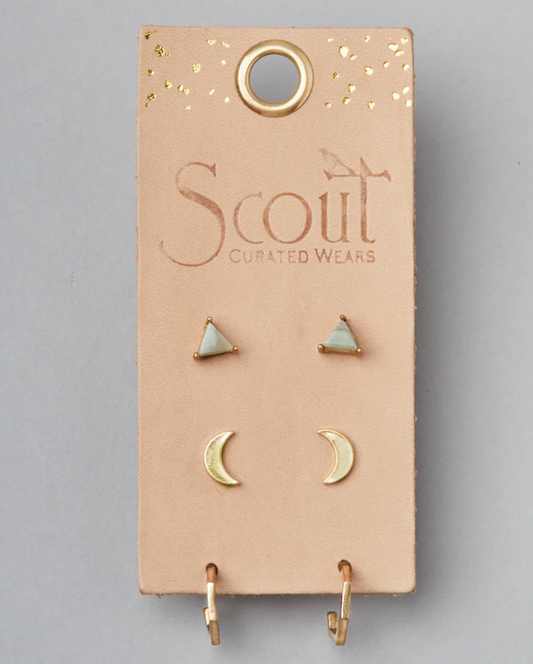 Ella Stud Trio - Labradorite/Gold
