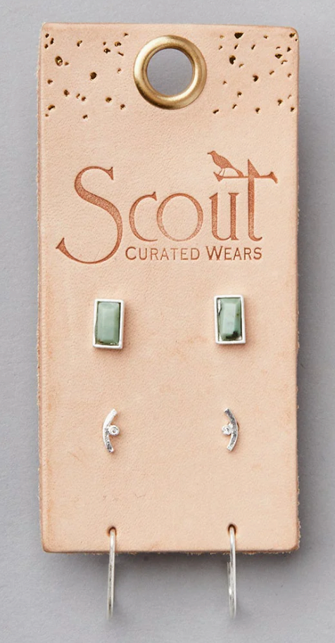 Courtney Stud Trio- African Turquoise/Silver