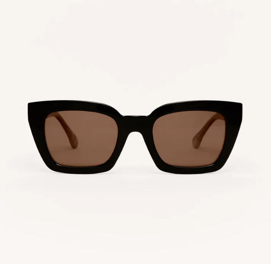 Z Supply Sunglasses - Hideaway - Black Tort Brown
