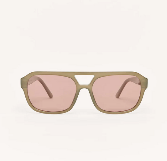 Z Supply Sunglasses - After Hour - Moss/Pink