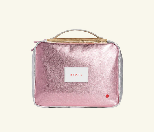 State Bags - Bensen Toiletry Kit - Metallic Pink/Silver