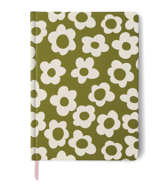 DESIGNWORKS INK - JUMBO SOFT TOUCH JOURNAL - GREEN GROOVY FLORAL