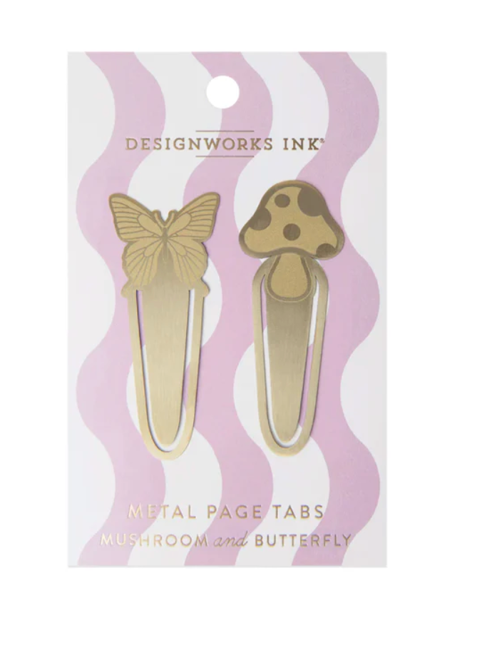 DESIGNWORKS INK - METAL PAGE TABS - MUSHROOM + BUTTERFLY