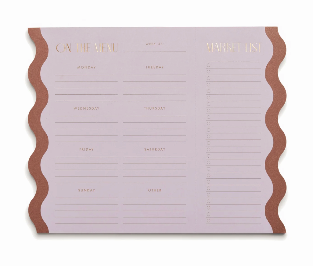 DESIGNWORKS INK - MEAL PLANNER NOTEPAD WITH MAGNETS - LILAC + NUTMEG