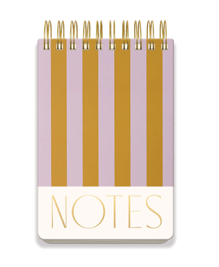 DESIGNWORKS INK - LARGE CHUNKY NOTEPAD - LILAC + OCHRE STRIPES