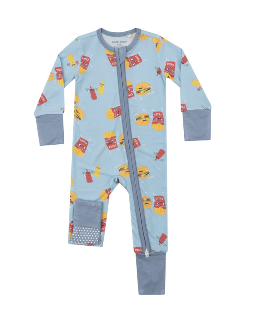 Angel Dear - Fast Food Blue Zip Romper