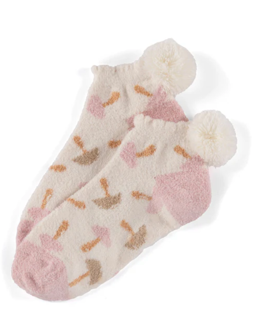 Shiraleah Mushroom Home Socks - Ivory