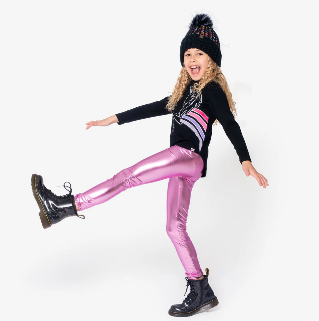 Appaman Metallic Leggings - Metallic Pink