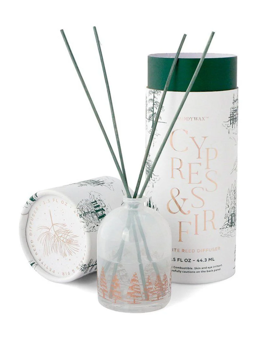 Paddywax Cypress Fir Holiday White 1.5oz Petite Reed Diffuser