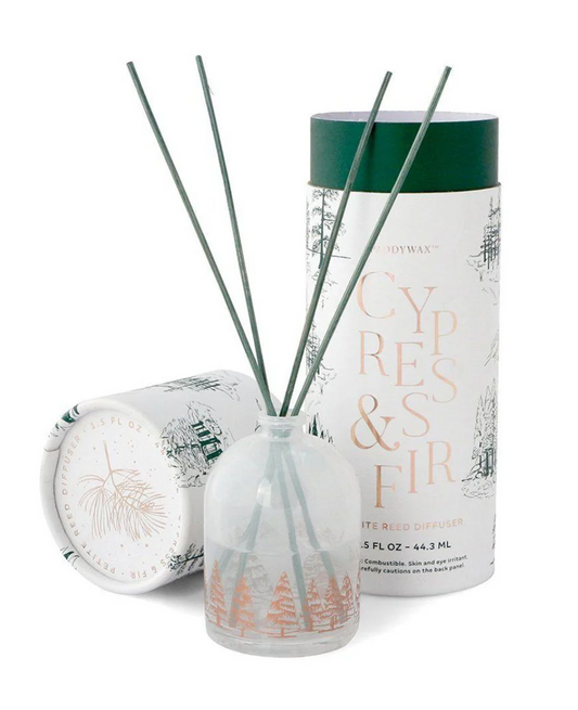 Paddywax Cypress Fir Holiday White 1.5oz Petite Reed Diffuser