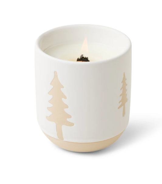 Paddywax Cypress & Fir White Glaze Ceramic Tree Candle 8.5oz