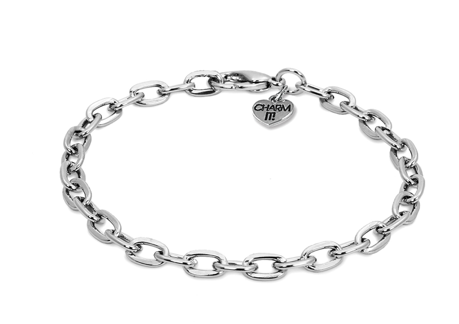 Charm It!  Silver Chain Bracelet