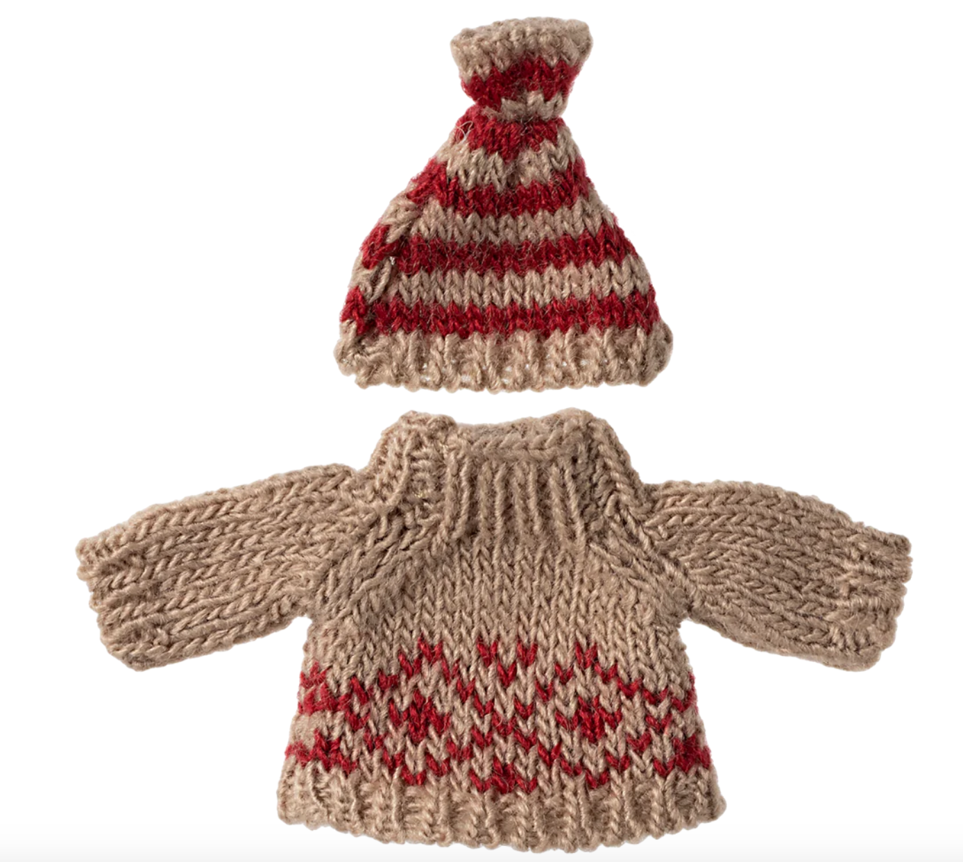 Maileg Knitted sweater and hat - Mum mouse