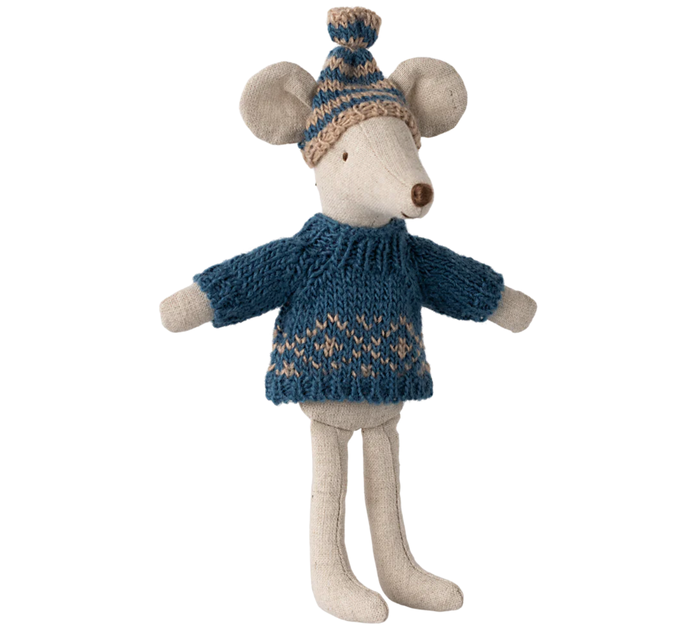 Maileg Knitted sweater and hat - Dad mouse