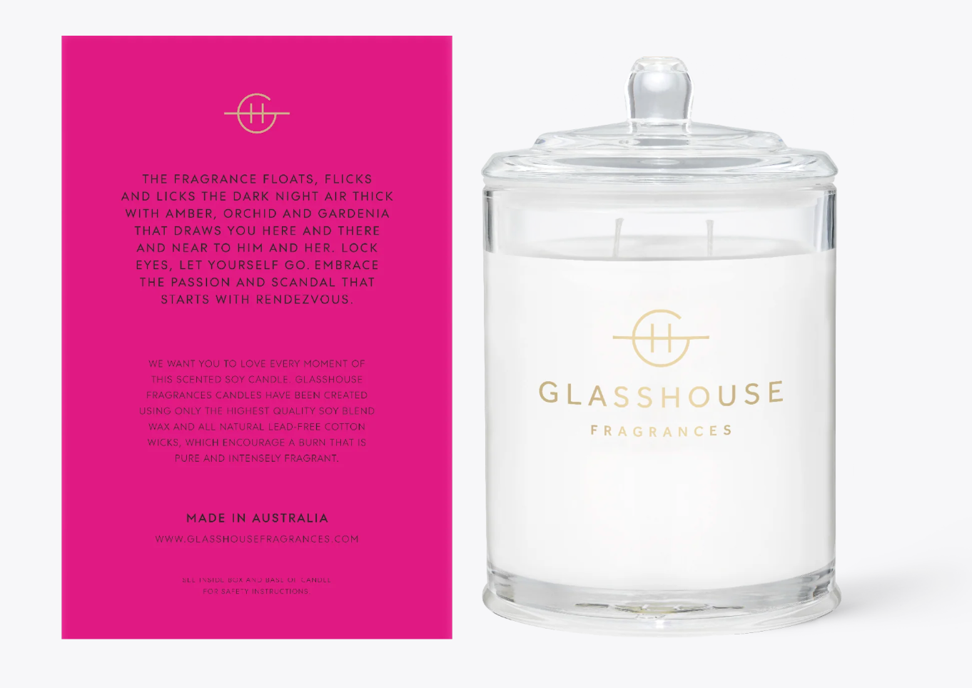 Glasshouse Fragrances 13.4oz Candle - Rendevous