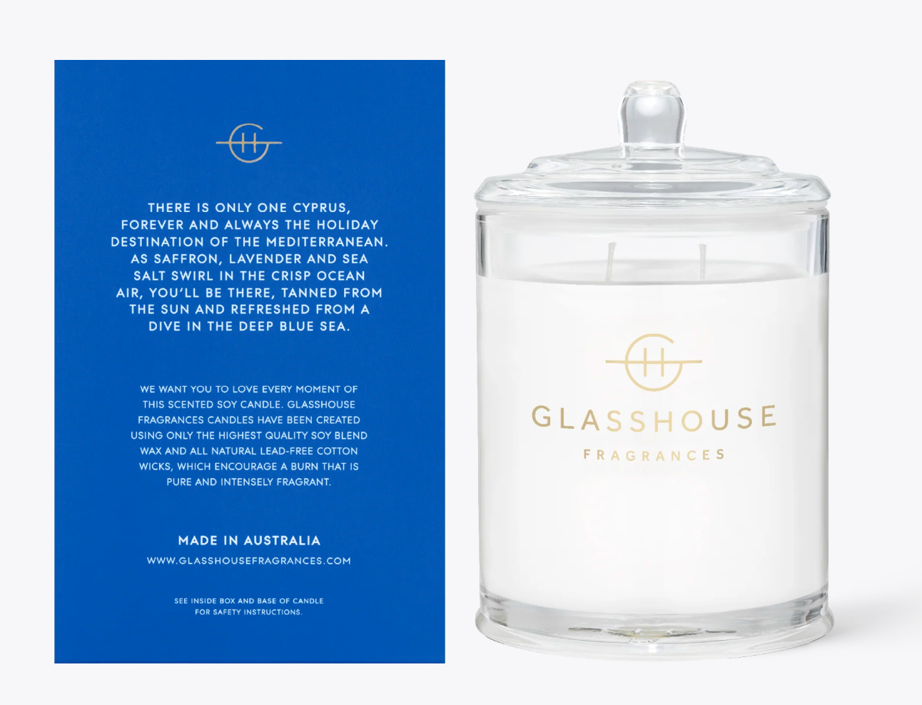 Glasshouse Fragrances 13.4oz Candle - Diving into Cyprus