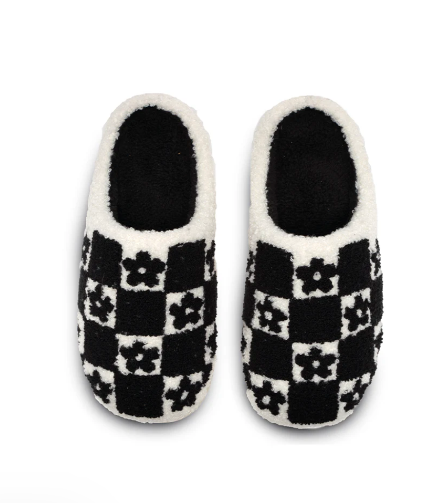 Living Royal Checker Daisy Slippers