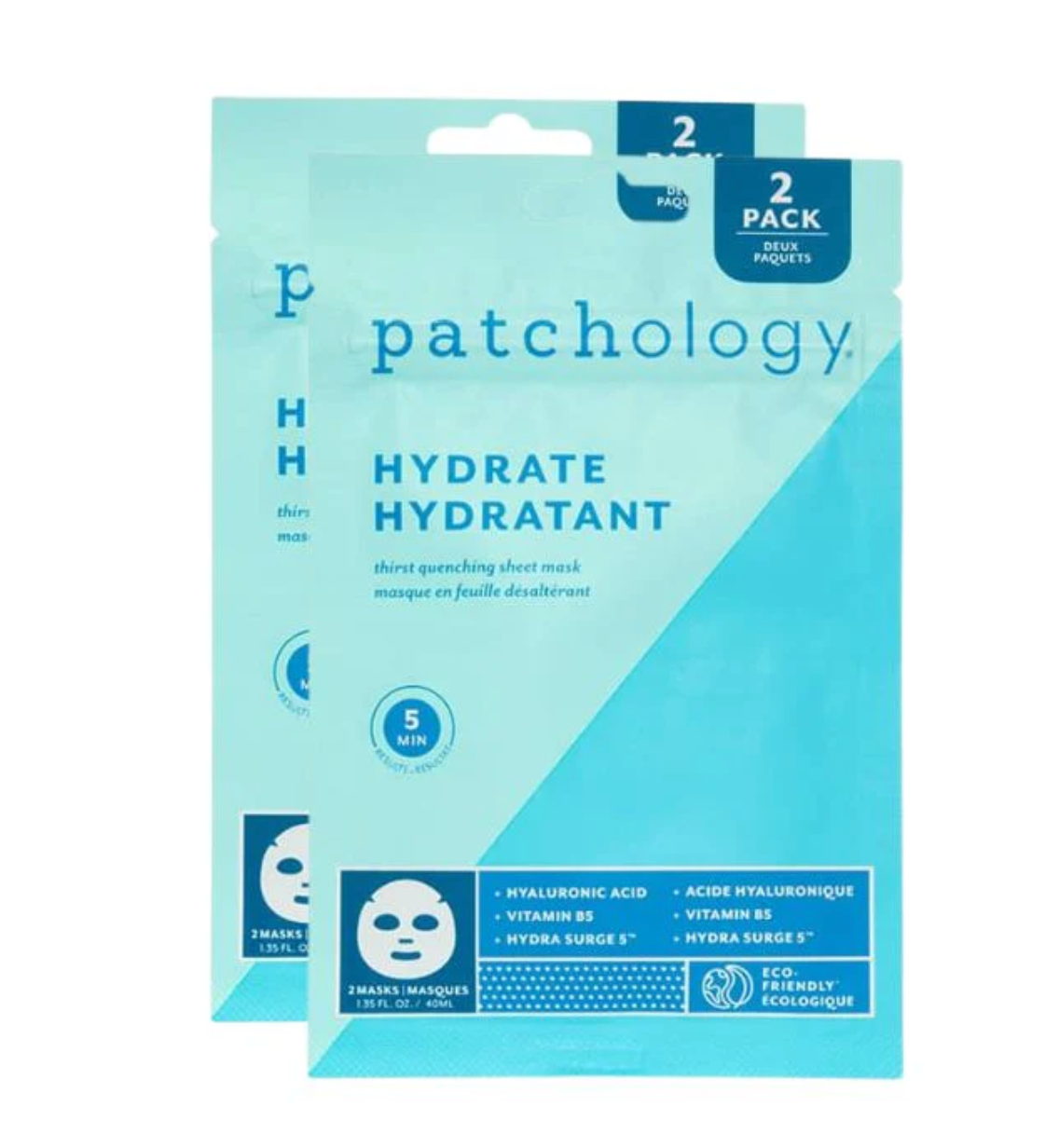 Patchology Hydrate Facial Sheet Mask - 2 Pack