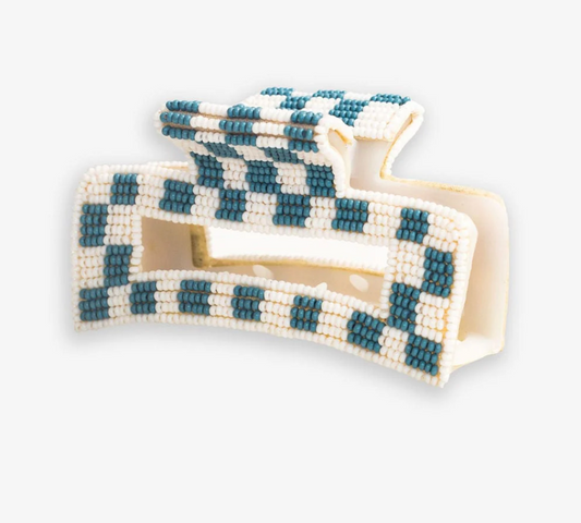 Ink & Alloy Lola Clip Checkered - Blue/White