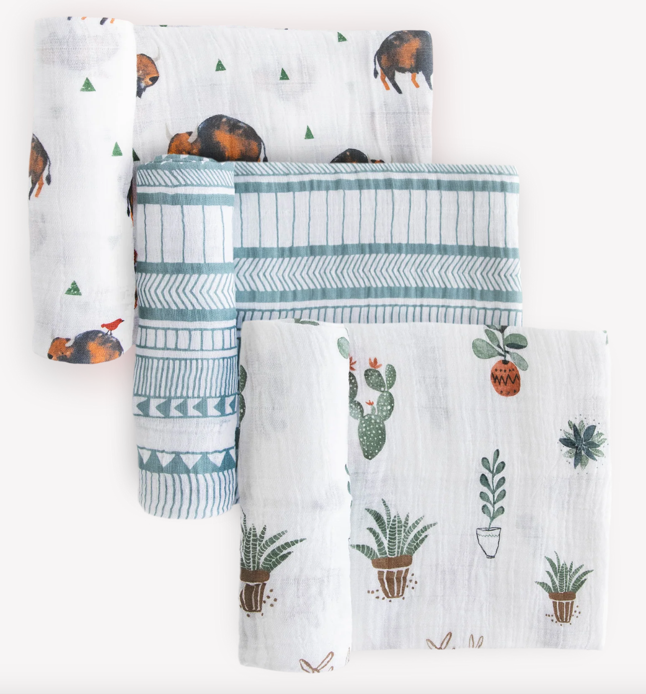 Little Unicorn Cotton Muslin Swaddle Blanket - 3 pack - Bison