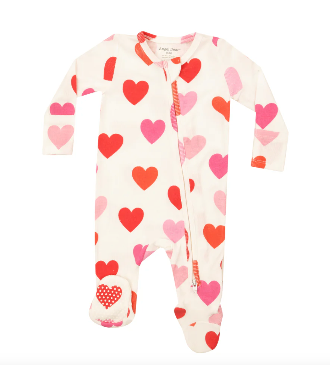 Angel Dear 2-Way Zip Romper - Big Hearts