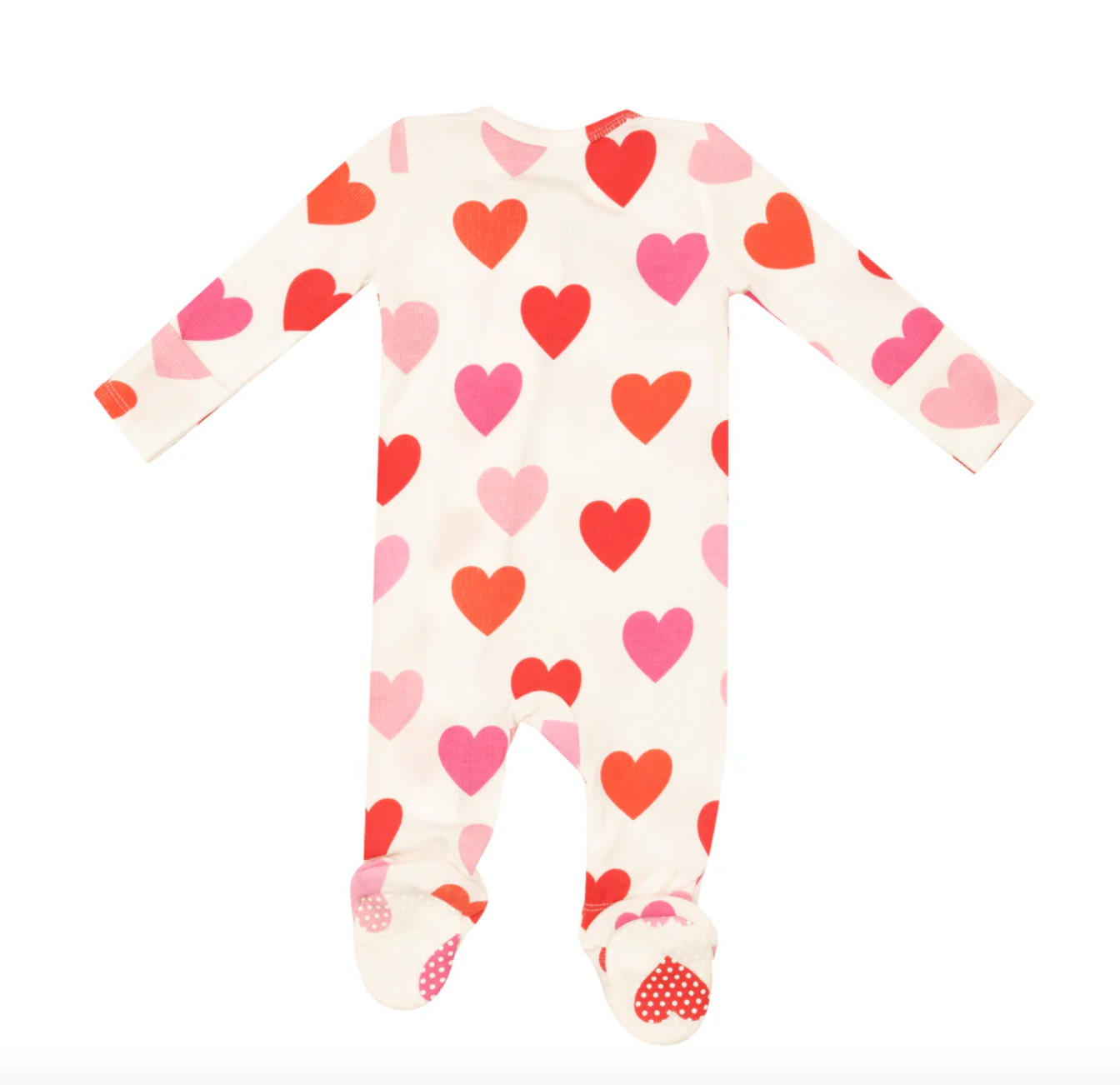 Angel Dear 2-Way Zip Romper - Big Hearts