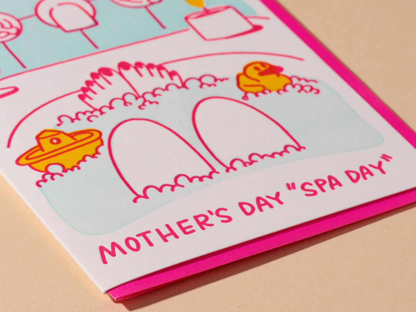 And Here We Are - Mother's Day "Spa Day" Letterpress Card