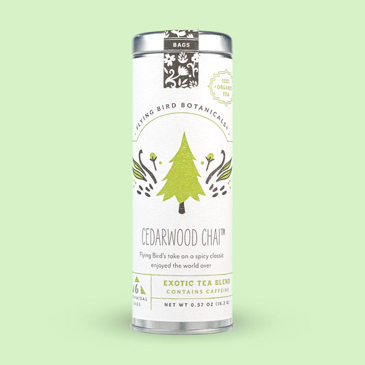 Flying Bird Botanicals - Cedarwood Chai – 6 Tea Bag Tin