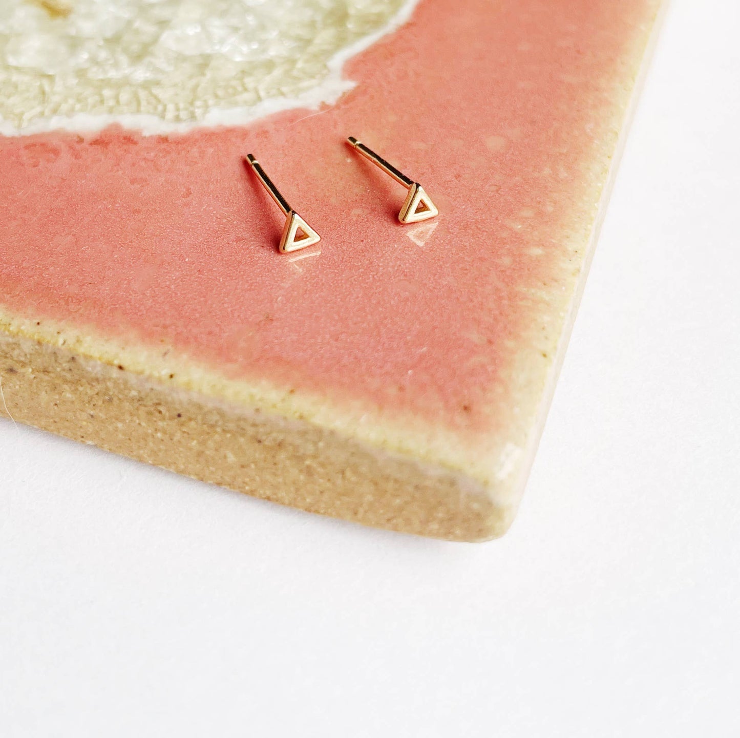 Wild Juniper - Tiny Tiny Gold Studs Earrings - Tiny Gold Open Triangles