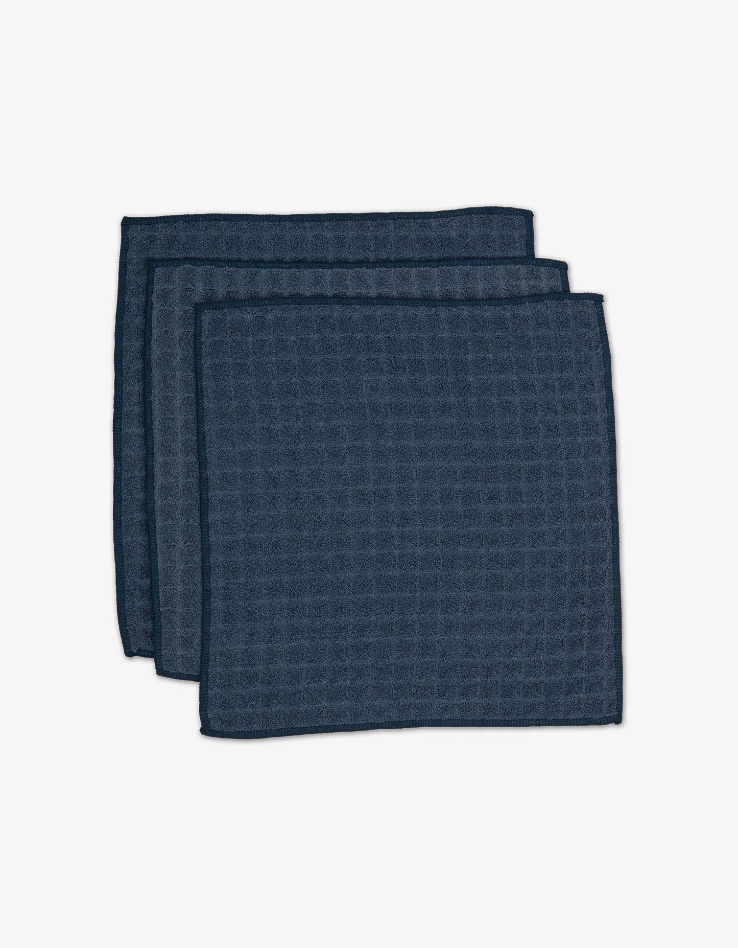 Geometry - Midnight Blue Waffle Washcloth Set