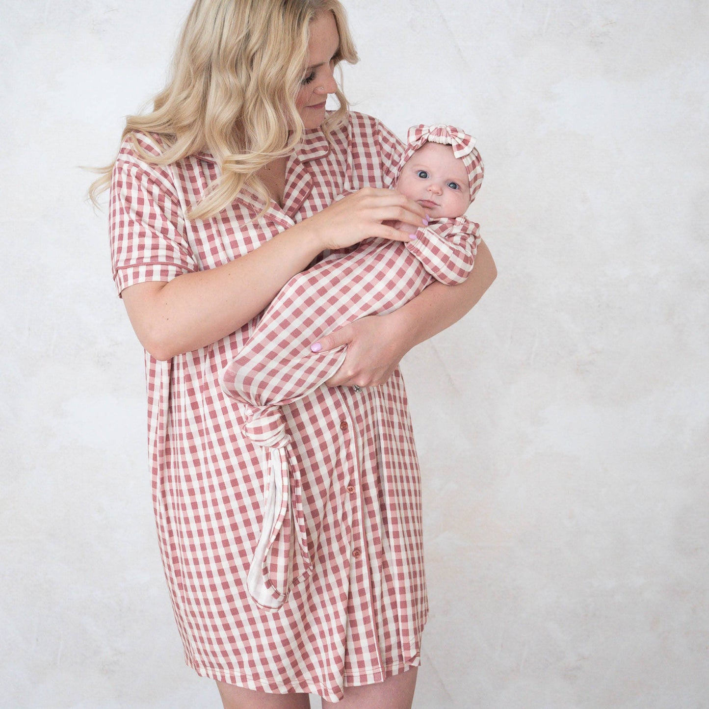 Brixton Phoenix - Berry Gingham | Bamboo Knotted Gown