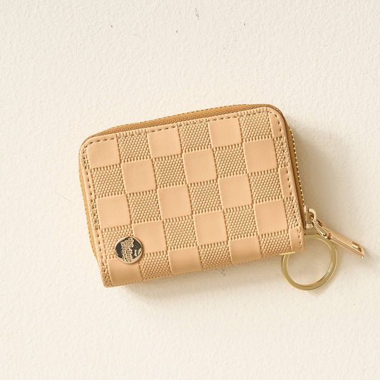 The Darling Effect - Zip Around Wallet-Tan Check