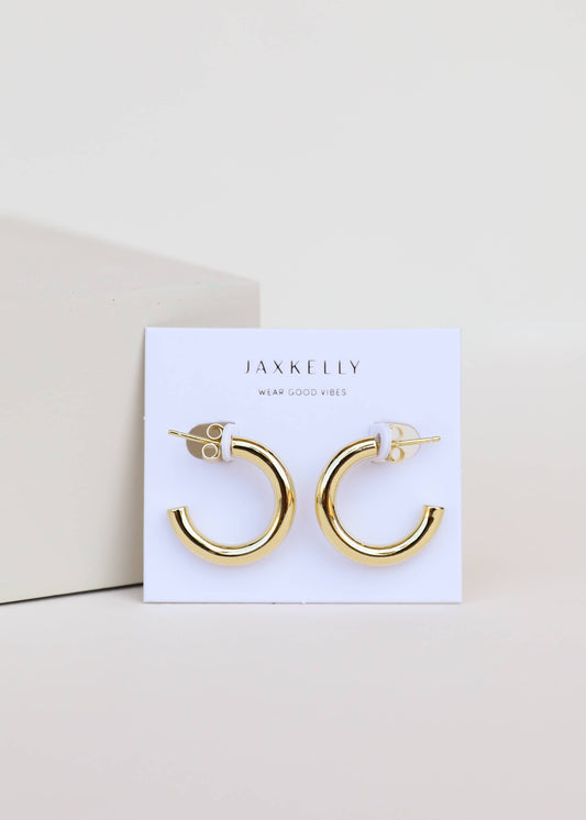 JaxKelly - Gold Hoop - Smooth - Earrings