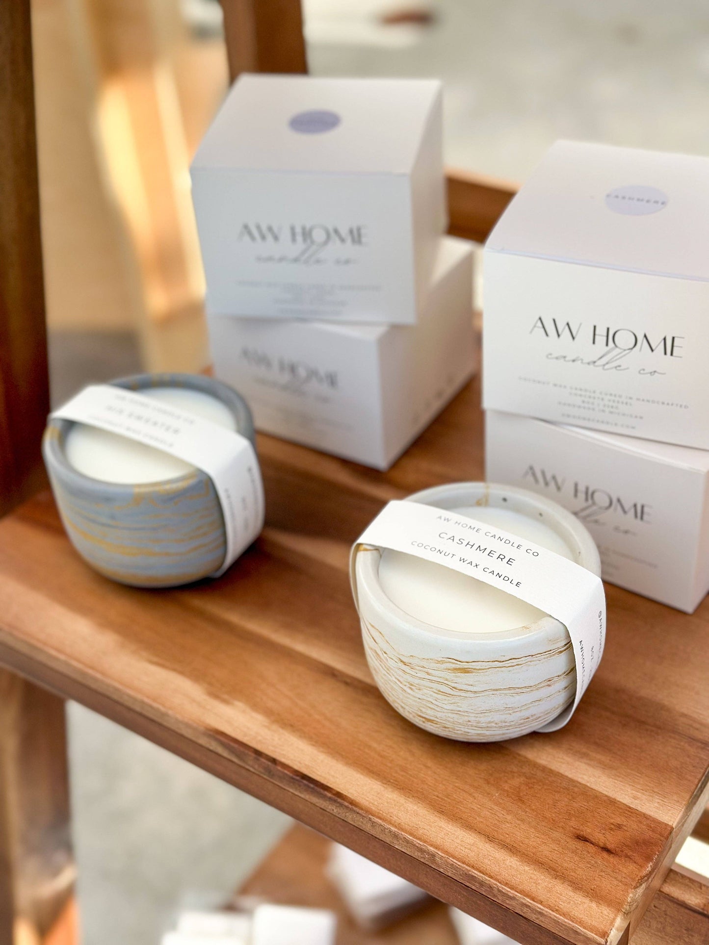 AW HOME candle co - CASHMERE - Concrete Candle - coconut wax and phthalate-free fragrance candle - 8oz