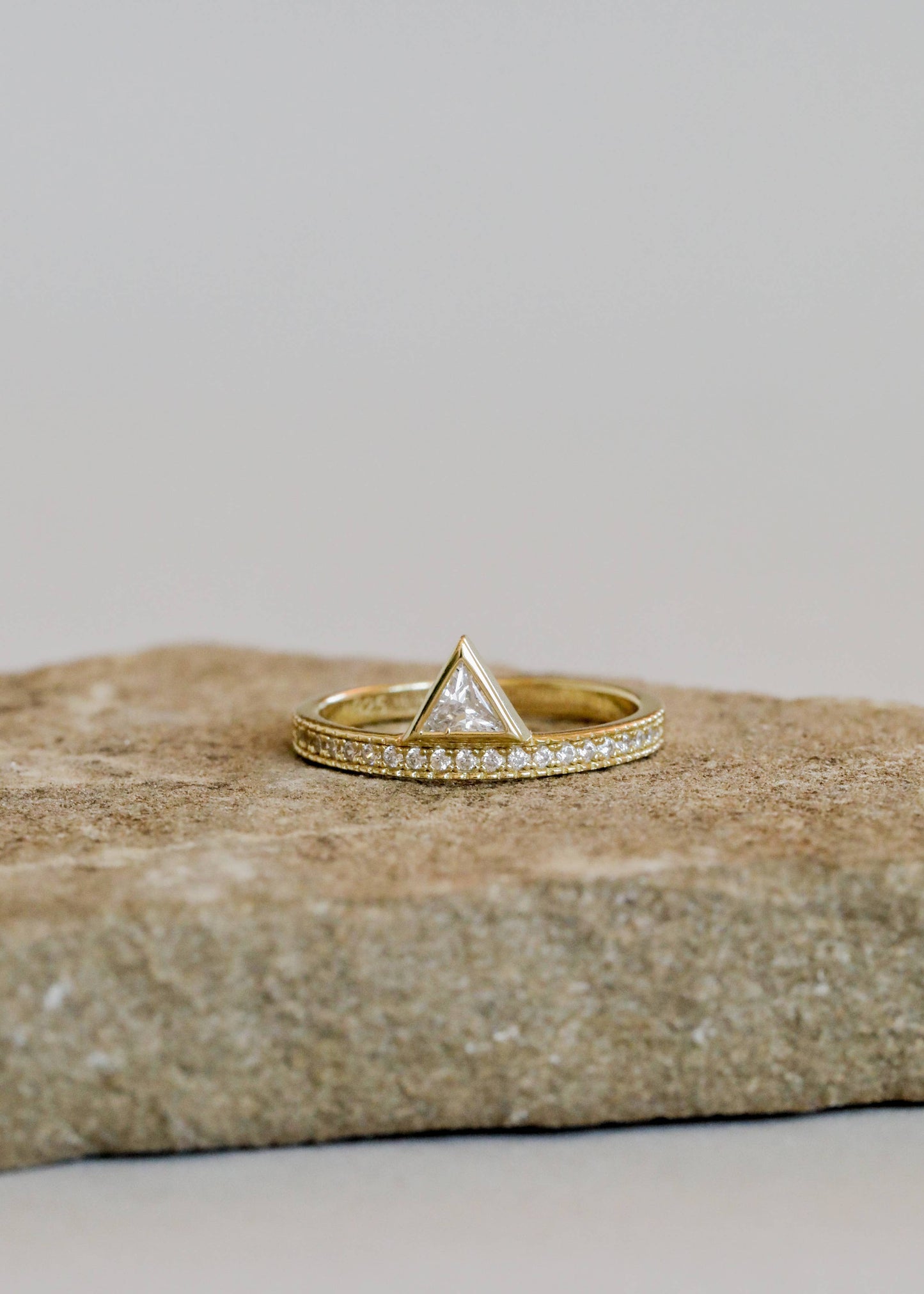 JaxKelly - Gold Rings - Stacked Triangle CZ