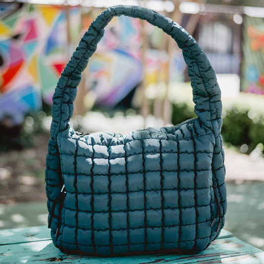 Katydid - Forest Green Oversized Quilted Hobo Tote Bag