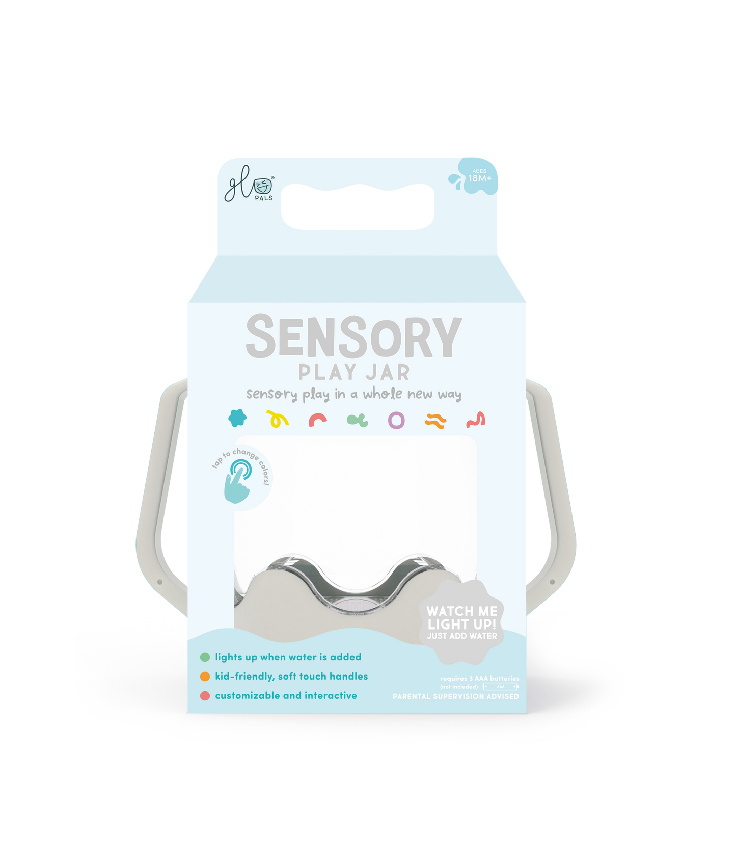 Glo Pals - Cloud Grey Sensory Play Jar (NEW)