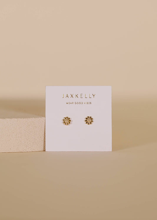 JaxKelly - Petite Daisy Stud - 18k Gold Plated Earrings