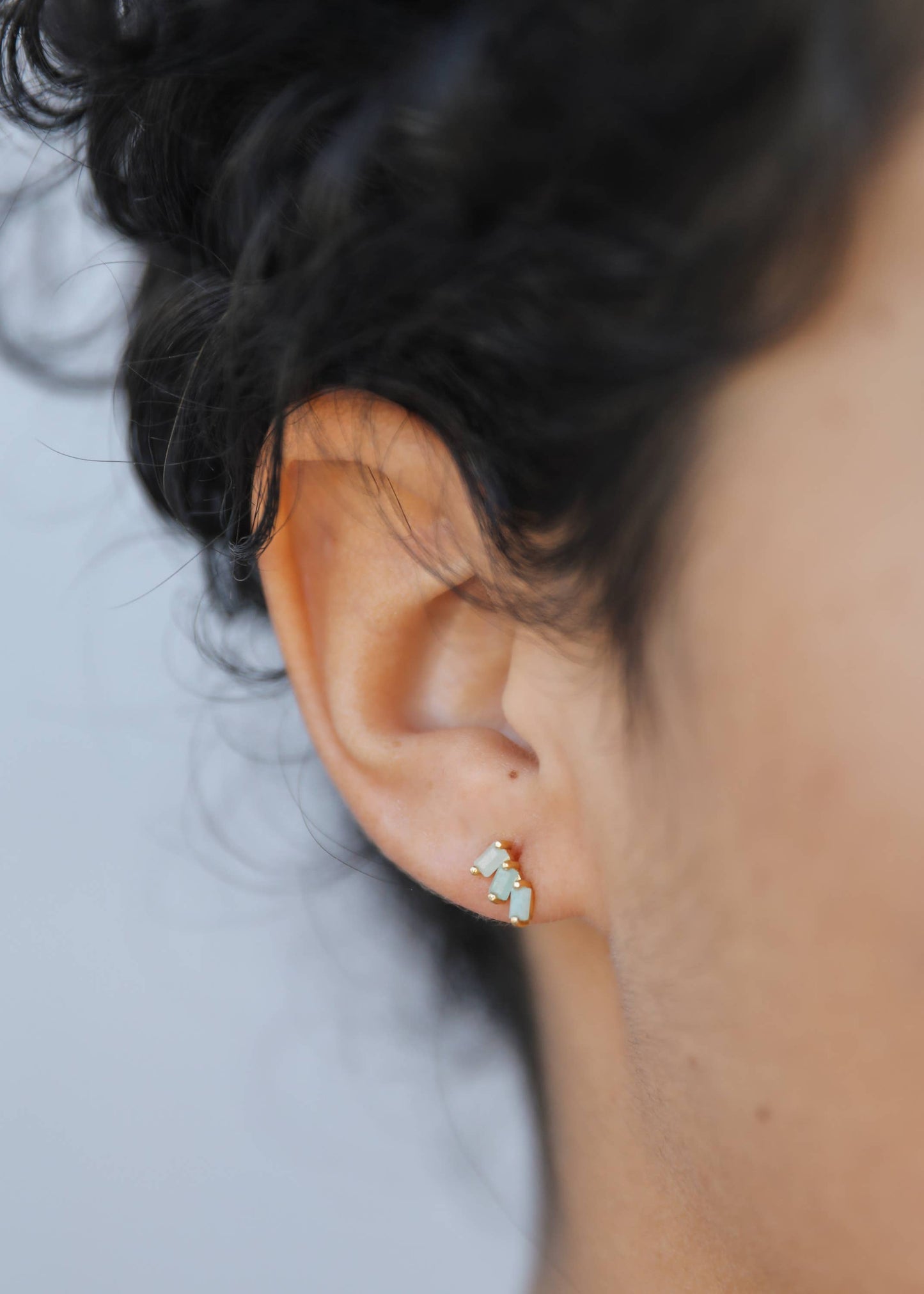 JaxKelly - Offset Trio - Amazonite - Earring