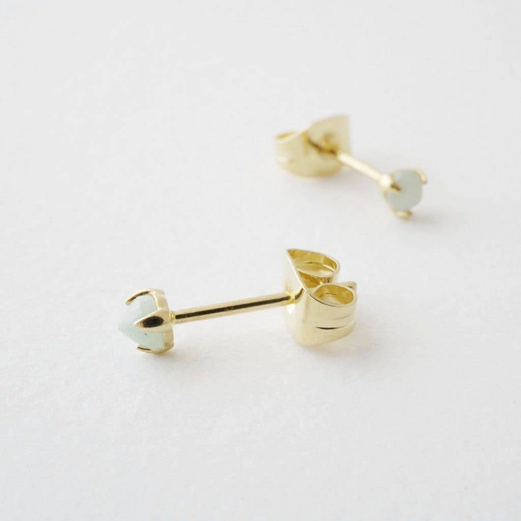 Honeycat Jewelry - Jade Point Solitaire Studs